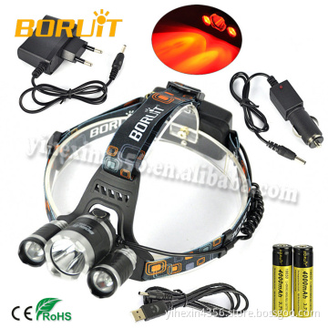 High Power Headlamp 1600 Lumens Rechargeable Red Light Color LED Headlamp